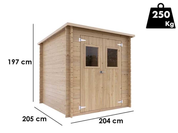 Alce Gallipoli 198x198 - Casetta da giardino in legno - Con finestra frontale - 204x205x197 cm