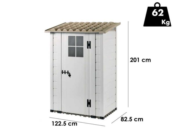 Garofalo Tuscany Evo 100 - Casetta da giardino - Con finestra e porta ad anta singola - 122.5x82.5x201 cm