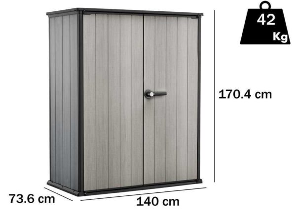 Keter High Store - Armadio porta attrezzi da giardino - 140x73x170 cm