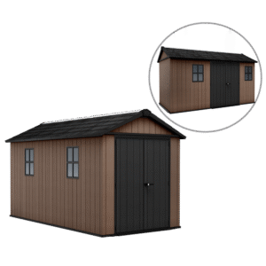Keter Newton plus 7513/1375 - Casetta da giardino - Con porta doppia anta e finestre - 230x413x246 cm