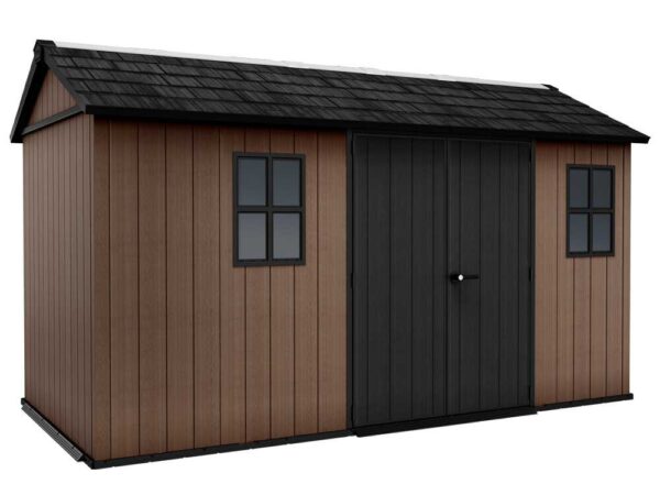Keter Newton plus 7513/1375 - Casetta da giardino - Con porta doppia anta e finestre - 230x413x246 cm