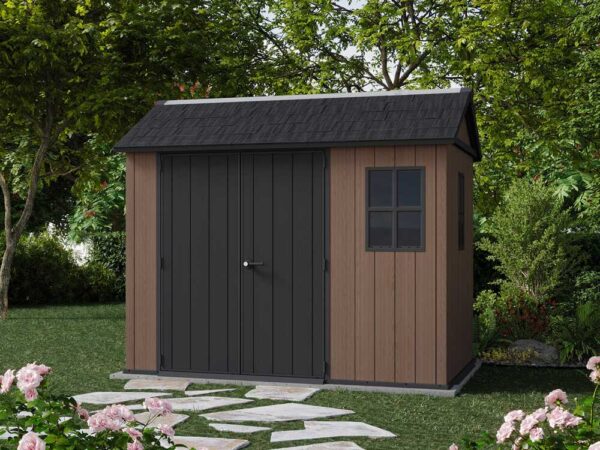 Keter Newton plus 759/975 - Casetta da giardino - Con porta doppia anta e finestre - 230x287x246 cm