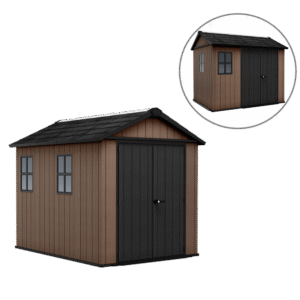 Keter Newton plus 759/975 - Casetta da giardino - Con porta doppia anta e finestre - 230x287x246 cm