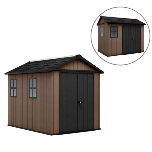 Keter Newton plus 759/975 - Casetta da giardino - Con porta doppia anta e finestre - 230x287x246 cm